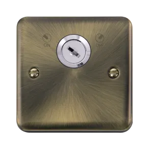 Click Deco Plus DPAB660 20A DP 1G Key Lockable Switch - Antique Brass