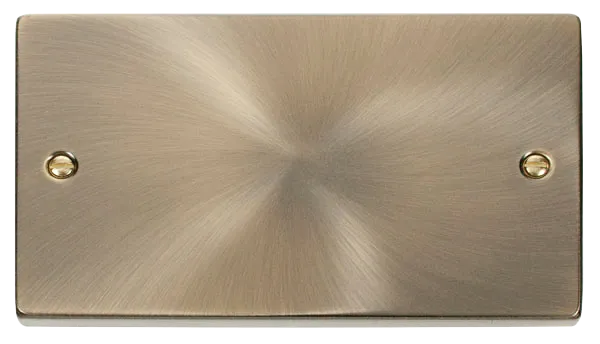 Click Deco VPAB061 Victorian 2-Gang Blank Plate - Antique Brass