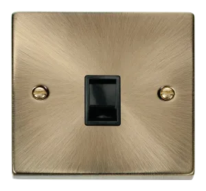 Click Deco VPAB115BK Victorian Single RJ11 (Irish/US) Outlet - Antique Brass (Black)