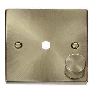 Click Deco VPAB140PL Victorian 1G Unfurnished Dimmer Plate & Knob (650W Max) - Antique Brass