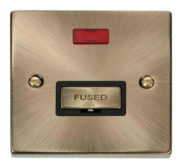 Click Deco VPAB753BK Victorian 13A Ingot Fused Spur   Neon - Antique Brass (Black)