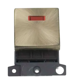Click MiniGrid MD023AB 20A DP Ingot Switch Module   Neon - Antique Brass