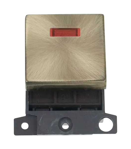 Click MiniGrid MD023AB 20A DP Ingot Switch Module   Neon - Antique Brass