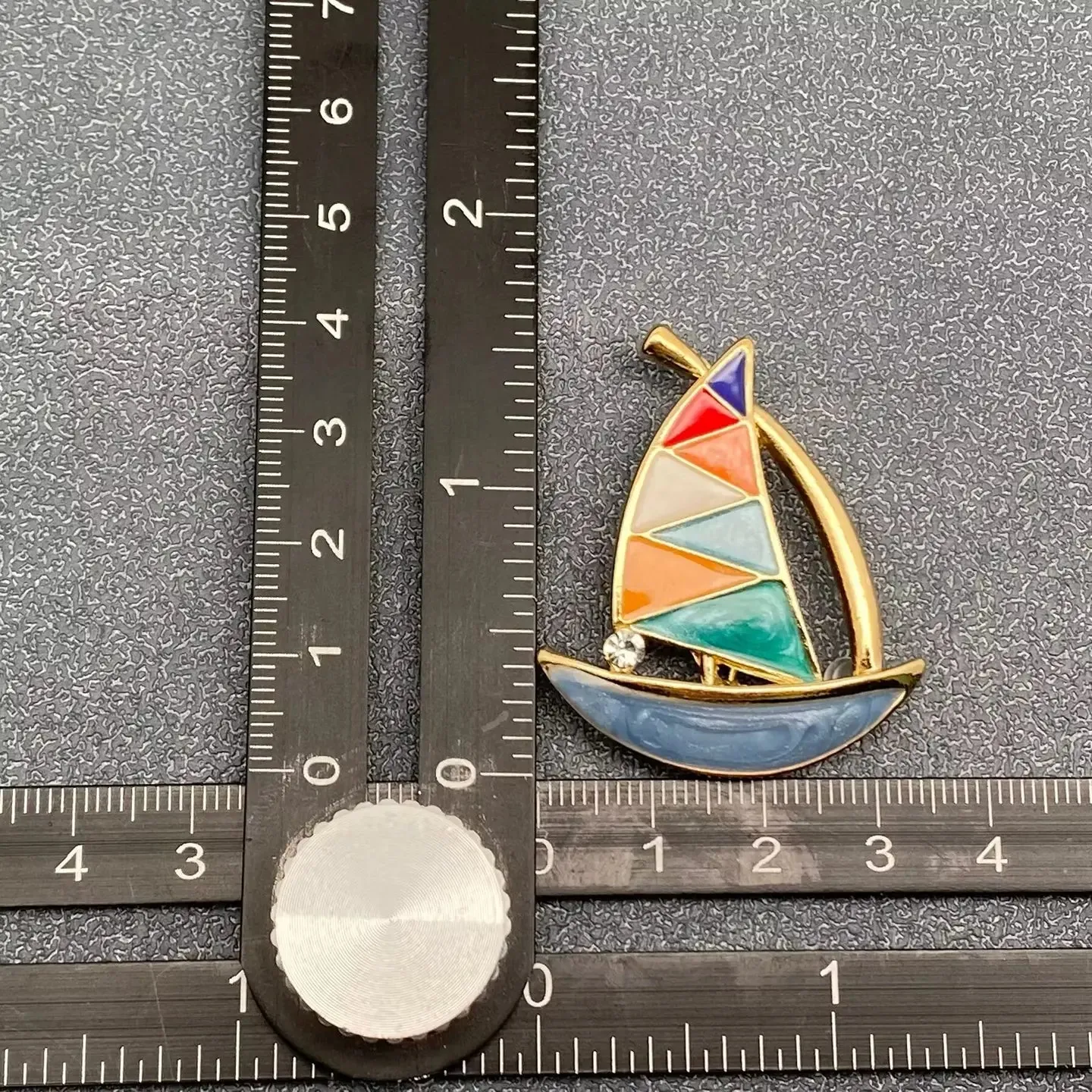 Colored Enamel Sailboat Brooch