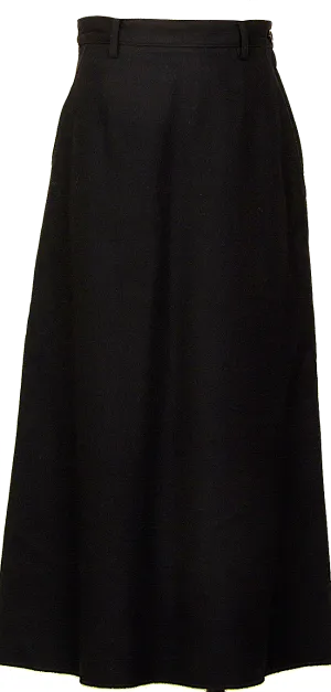 COMME des GARCONS JAPAN. TRICOT. Black Wool Long Skirt
