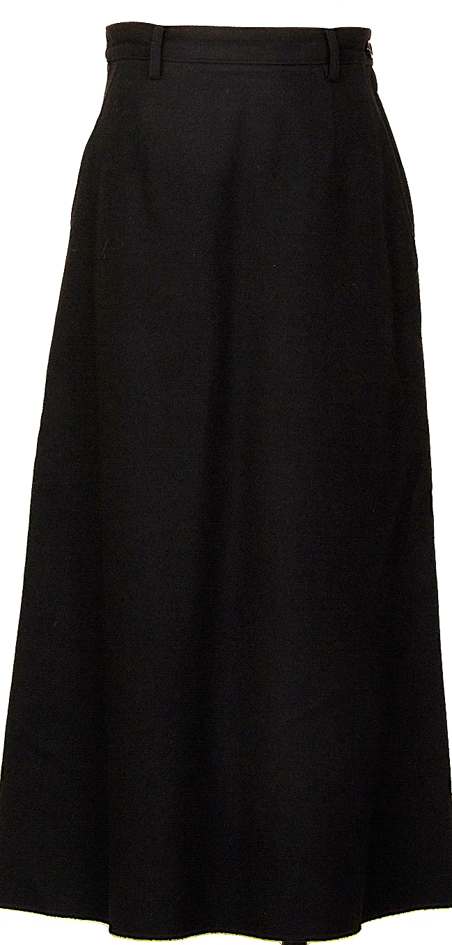 COMME des GARCONS JAPAN. TRICOT. Black Wool Long Skirt