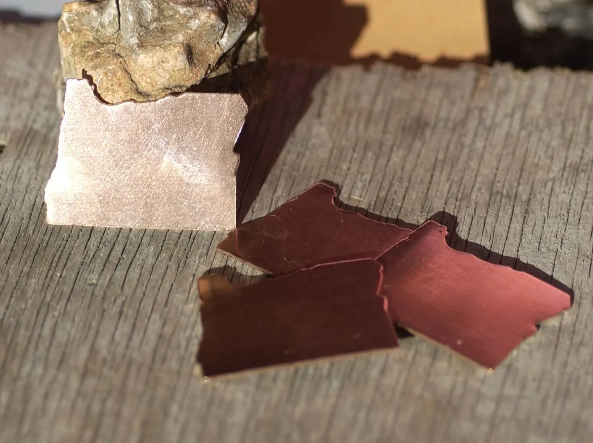 Copper Oregon State Blanks Cutout for Enameling Metalworking Stamping Texturing 100% Copper Blank