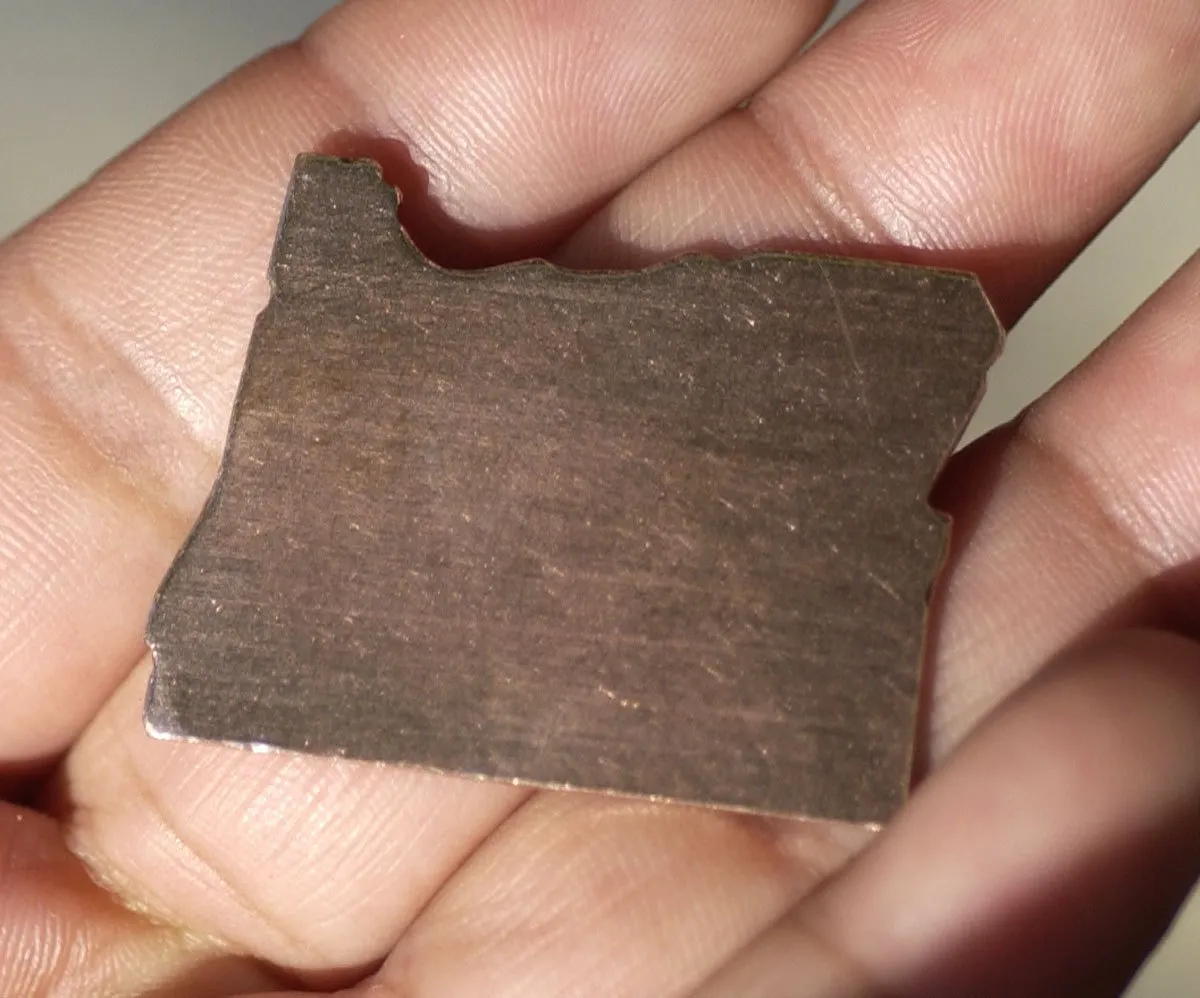Copper Oregon State Blanks Cutout for Enameling Metalworking Stamping Texturing 100% Copper Blank