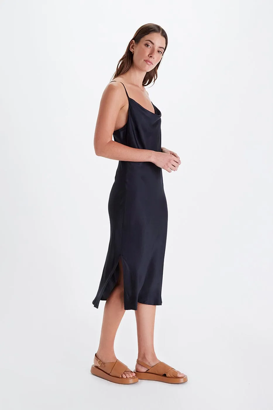 Cowl Neck Satin TENCEL™ Midi Dress | Multiple Colours