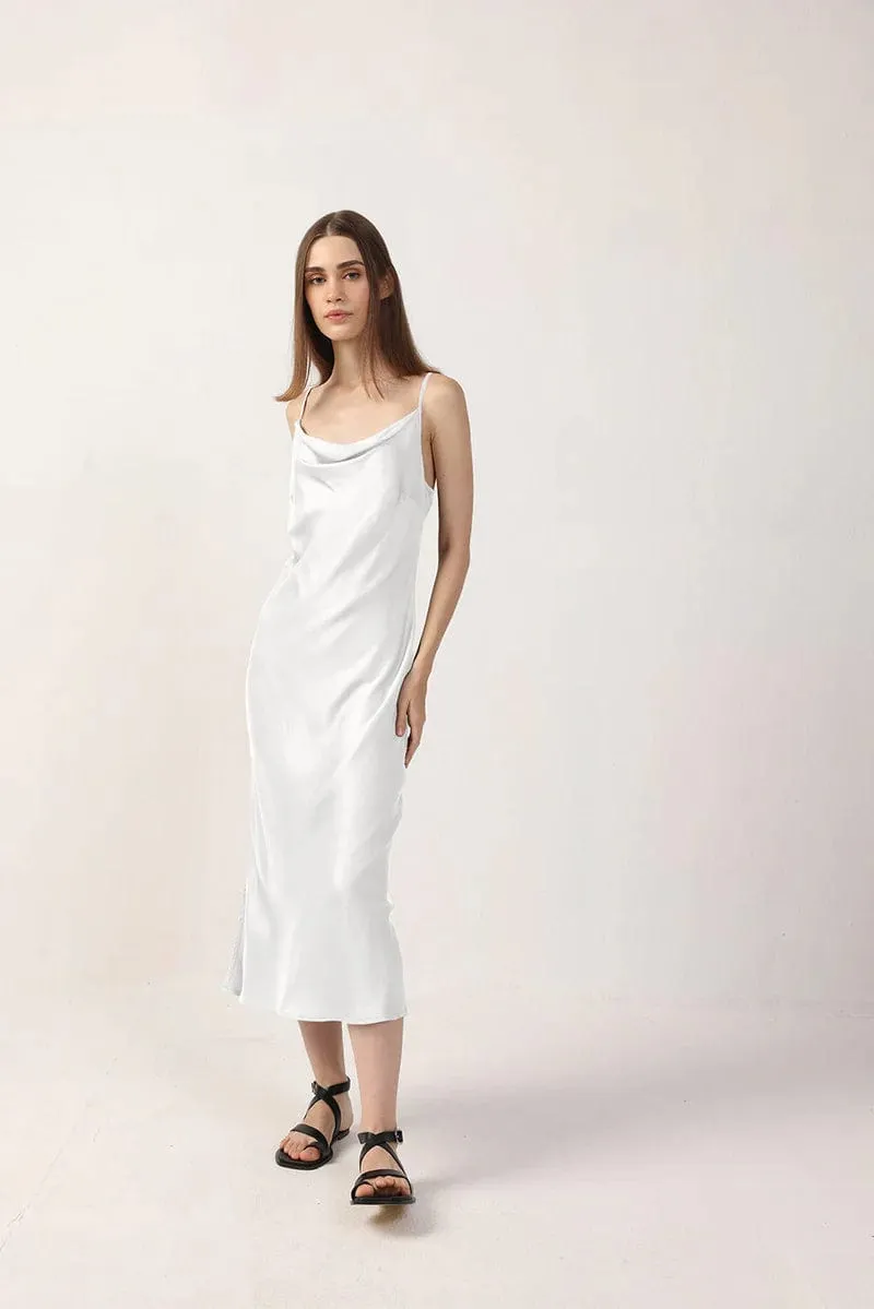 Cowl Neck Satin TENCEL™ Midi Dress | Multiple Colours