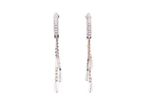 crystal paved chain-and-tassel earrings