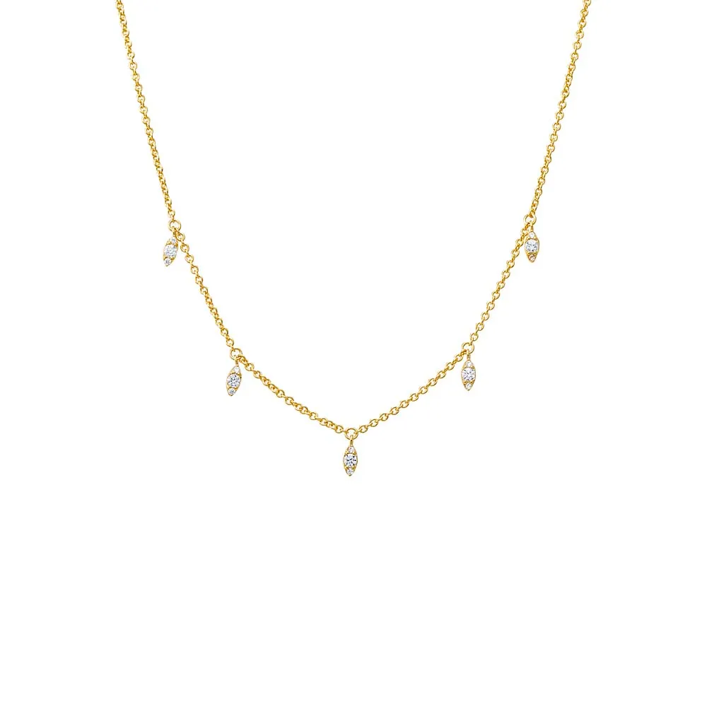 CZ Marquise Dangling Shaker Necklace