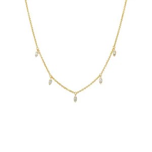 CZ Marquise Dangling Shaker Necklace