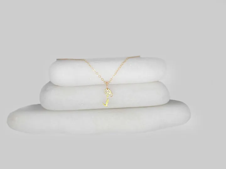 Dainty Birth Flower Charm Necklace
