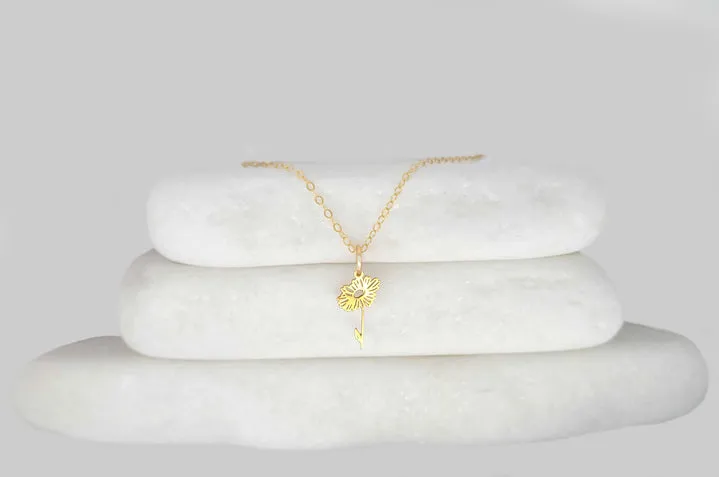 Dainty Birth Flower Charm Necklace