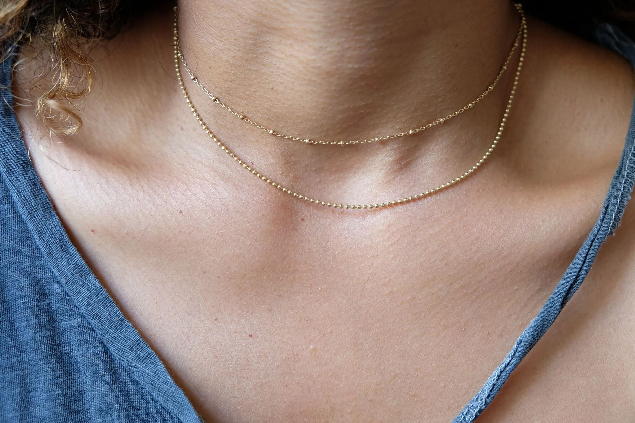 Dot Chain Choker - 14K Gold Filled