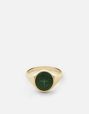 Dove Ring, Gold Vermeil/Emerald