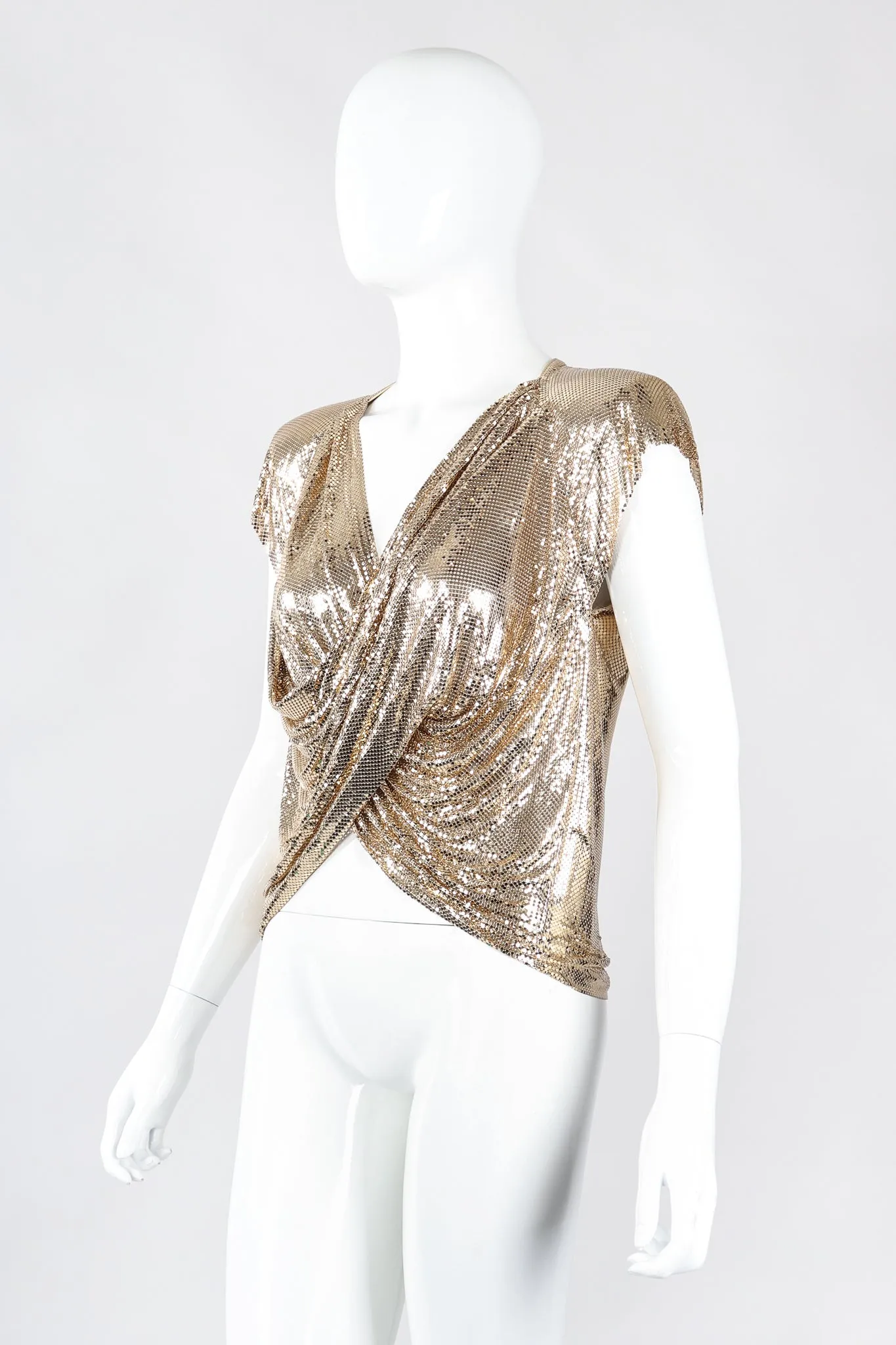 Draped Liquid Gold Twist Top