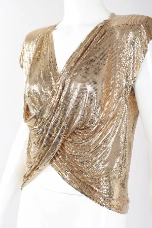 Draped Liquid Gold Twist Top