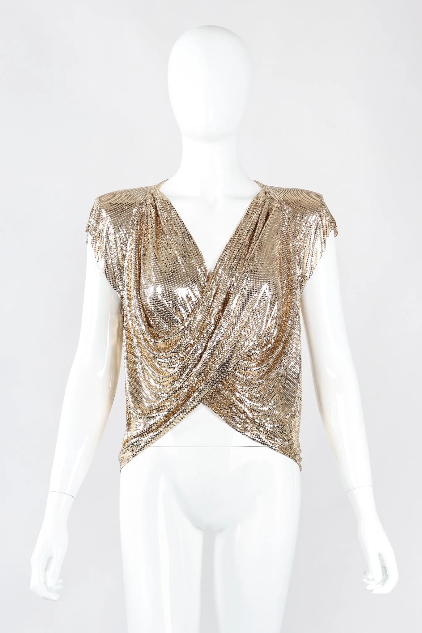 Draped Liquid Gold Twist Top