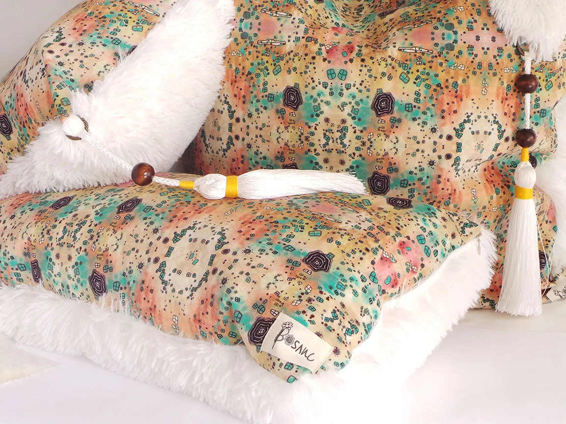 'Dreamscape' shag art pillow set of 3