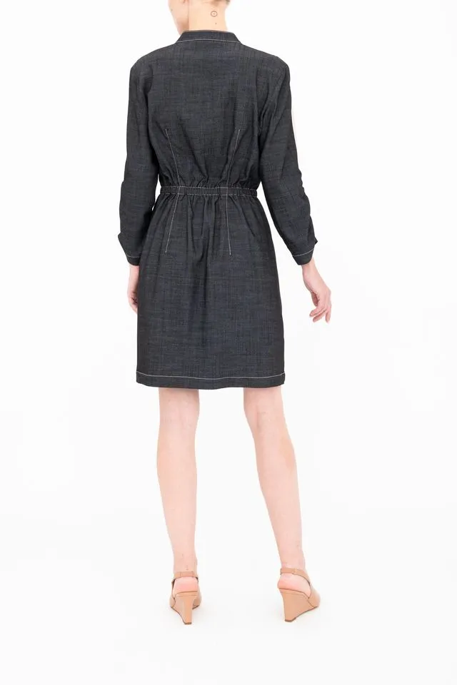 Eco Slub Denim Midi Duster Dress - BRYN