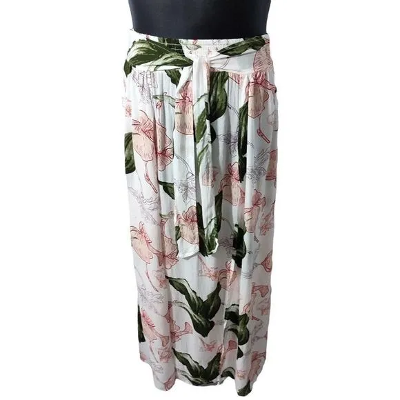 Elan Side Split Skirt Maxi With Self Tie