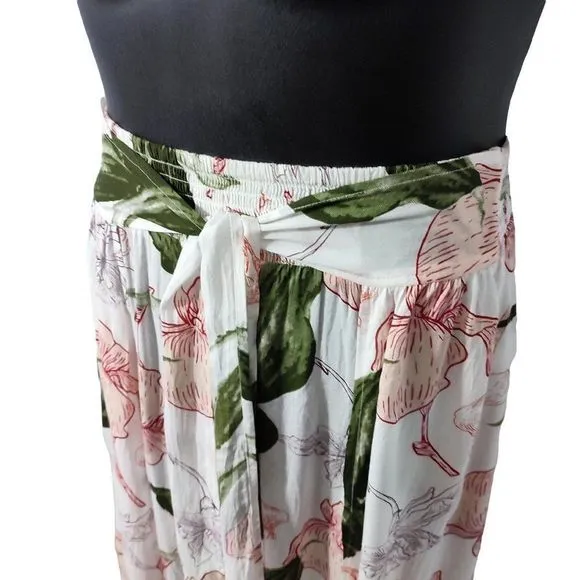 Elan Side Split Skirt Maxi With Self Tie