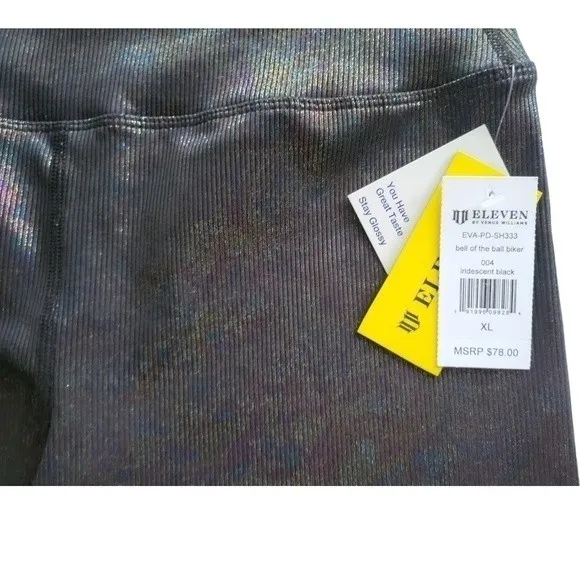 ELEVEN BY VENUS WILLIAMS Bell Of The Ball High Waist Rib Tennis Bike Shorts XL‌‌