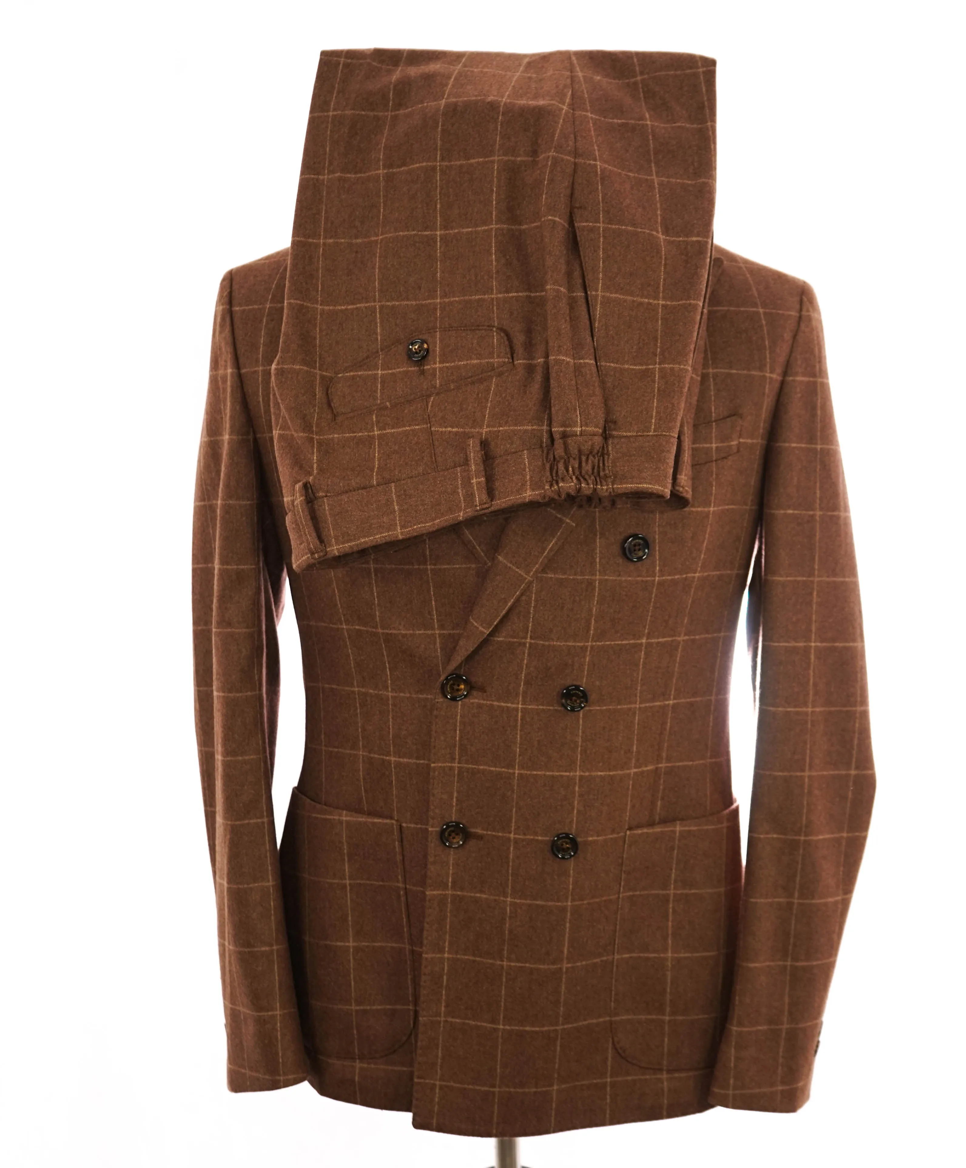 ELEVENTY - "WOOL & CASHMERE" Double-Breasted Camel Suit - 40 (50 EU)