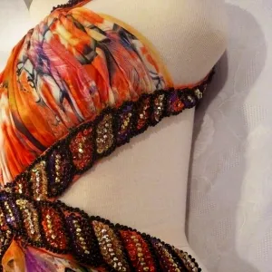 Embellished 0 Maxi Beads Sequin Halter Open Back Dress Long Gown Satin Tie Dye