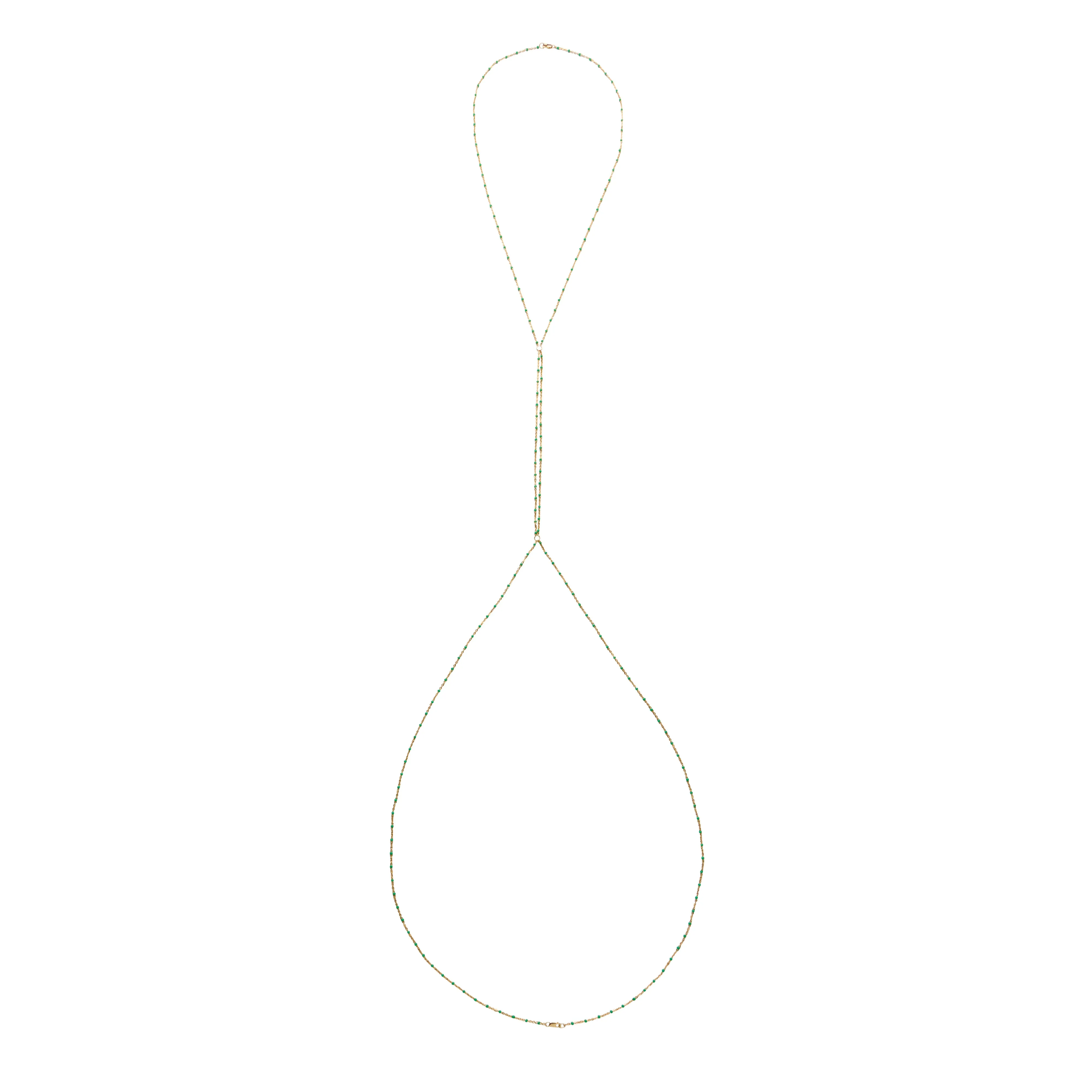Emerald Enamel Body Chain - 14K Gold Filled