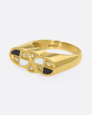 Enamel & Diamond Infinity Ring