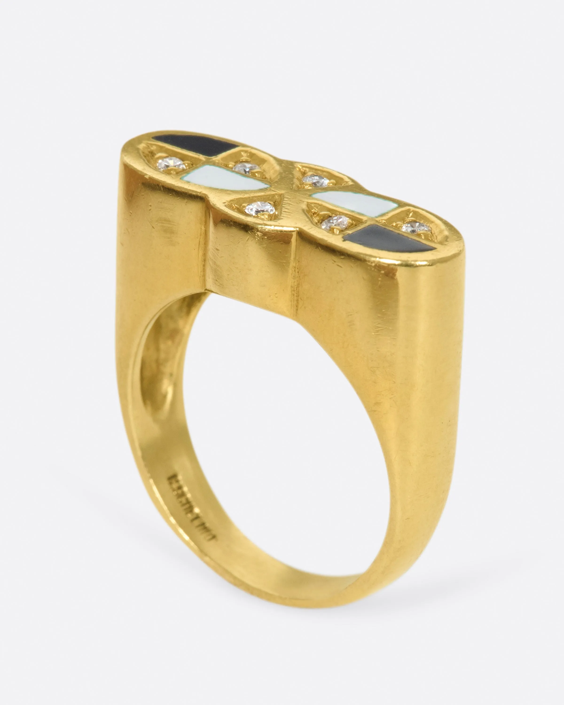 Enamel & Diamond Infinity Ring