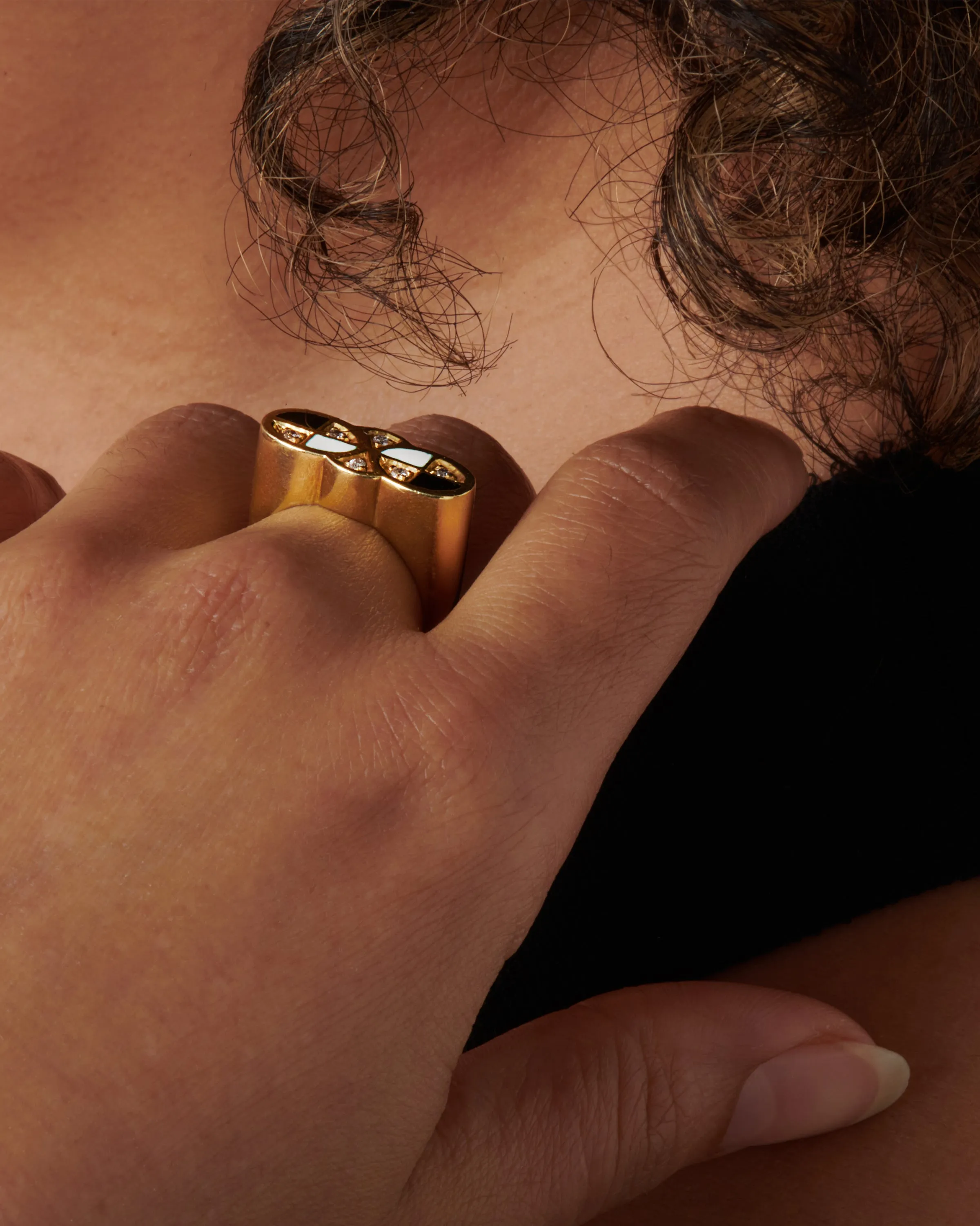 Enamel & Diamond Infinity Ring