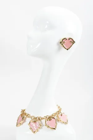 Enamel Heart Button Earrings