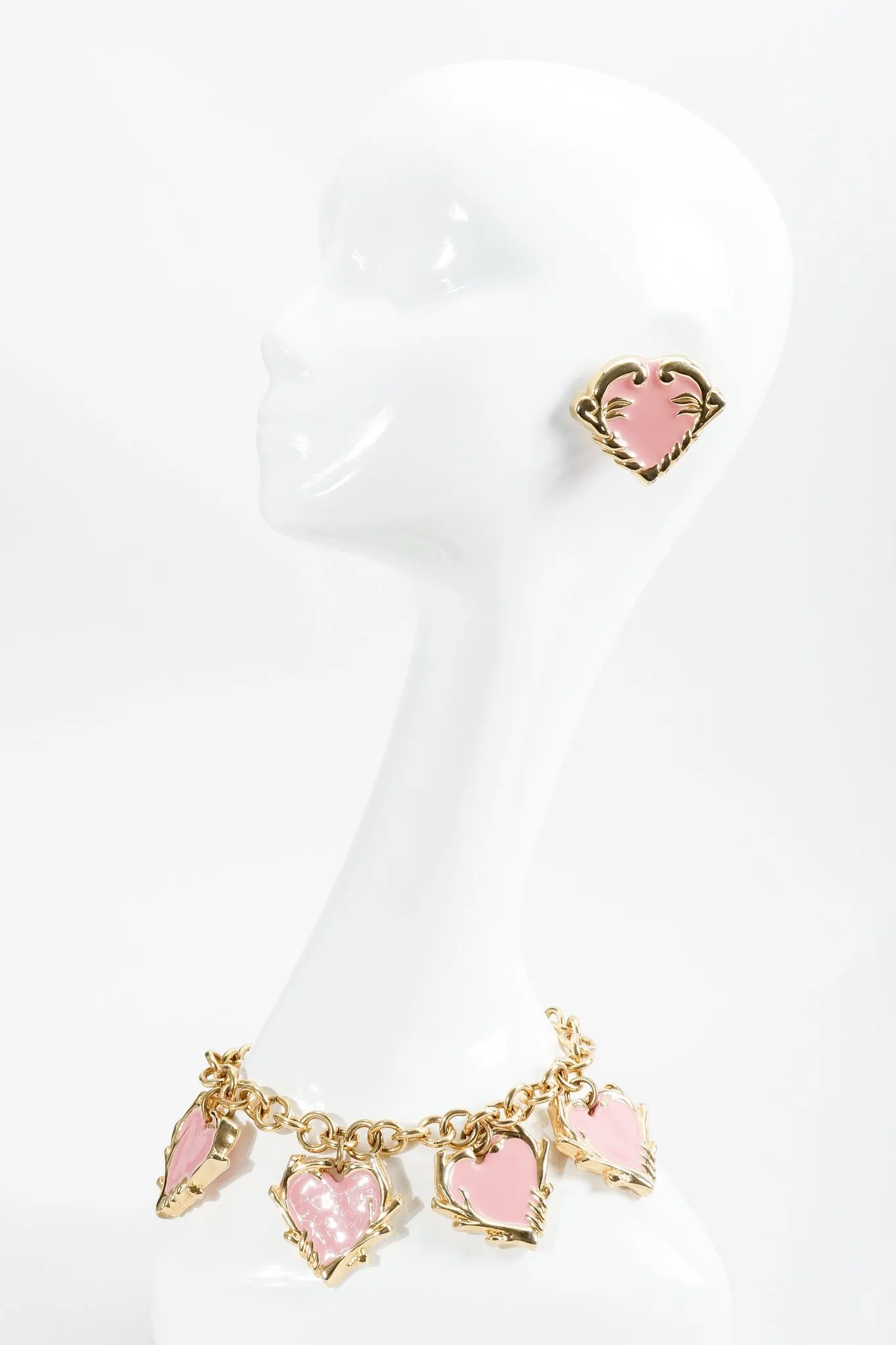 Enamel Heart Button Earrings