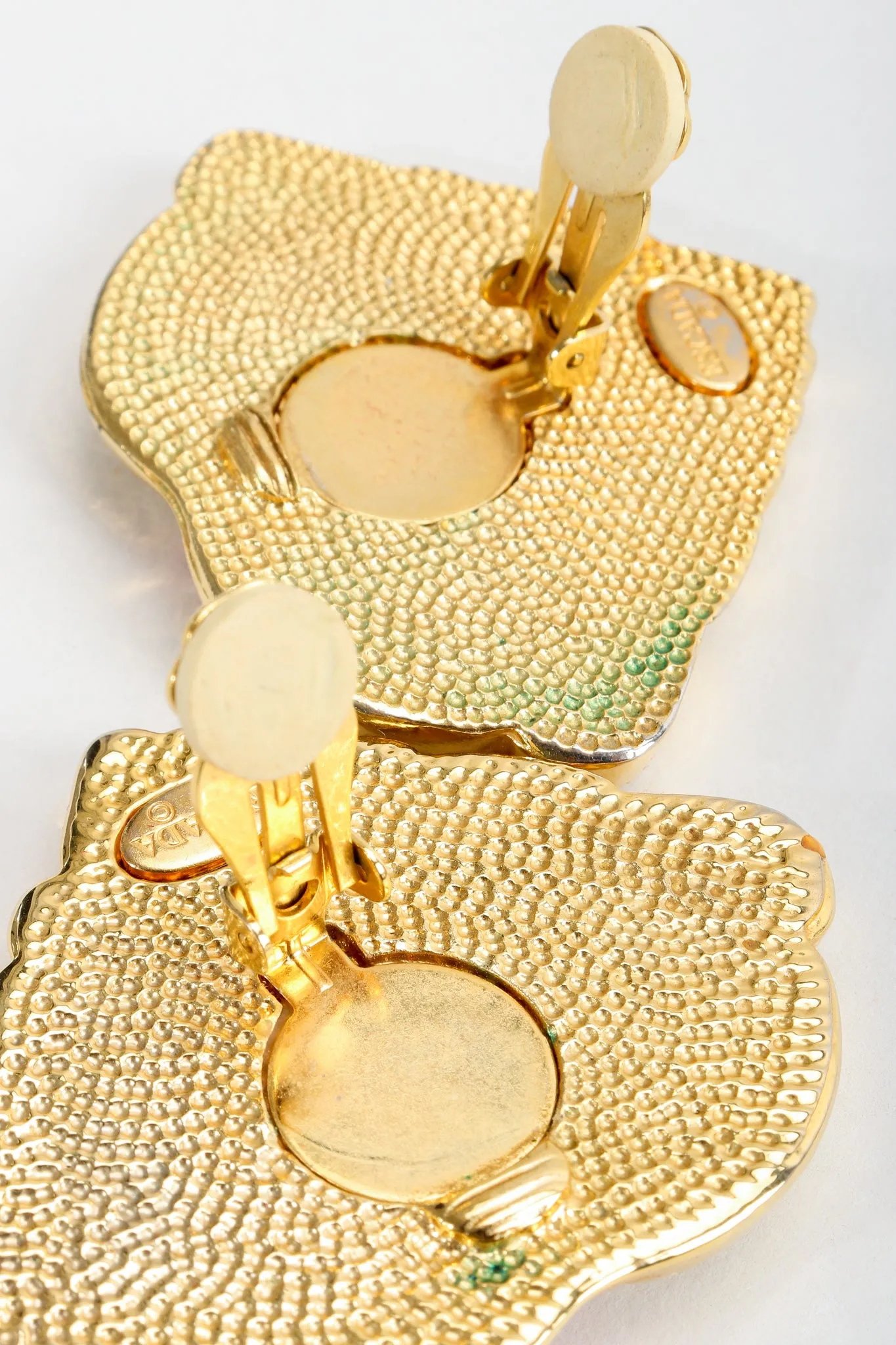 Enamel Heart Button Earrings