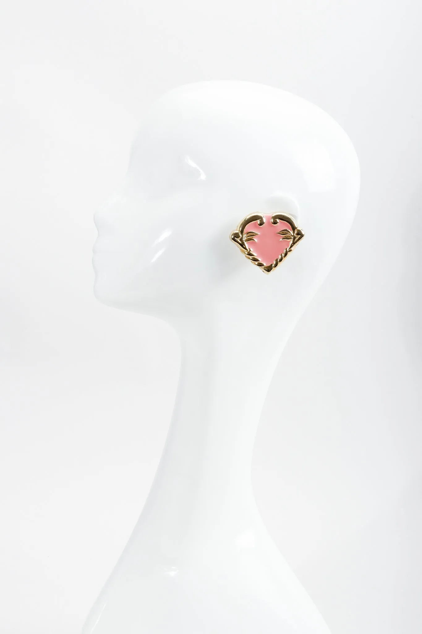 Enamel Heart Button Earrings