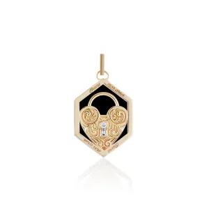 Enamel Heart Lock Love Token