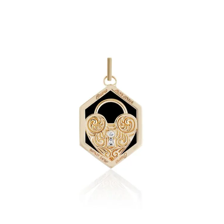 Enamel Heart Lock Love Token