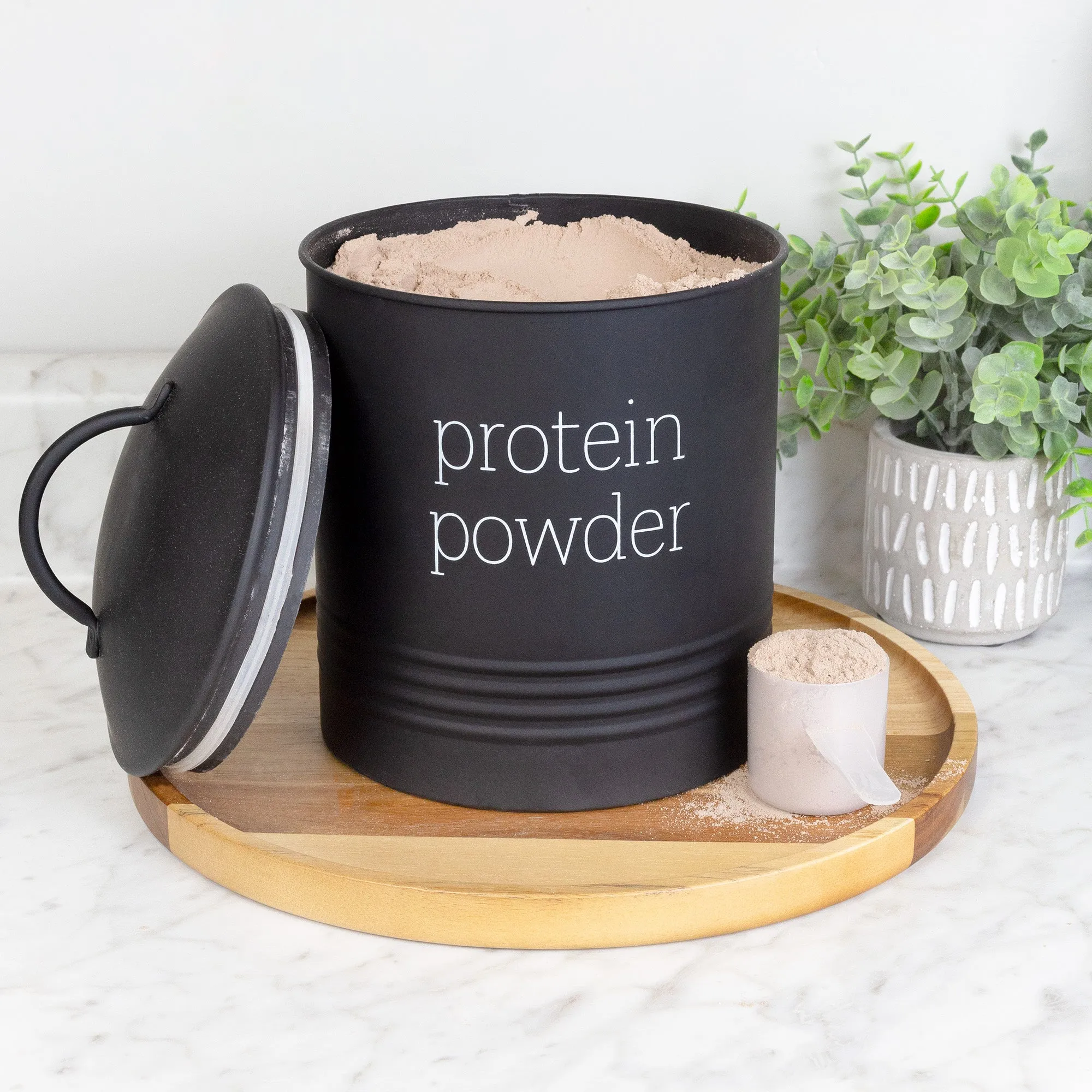 Enamelware Protein Powder Canister (Black, Case of 8)