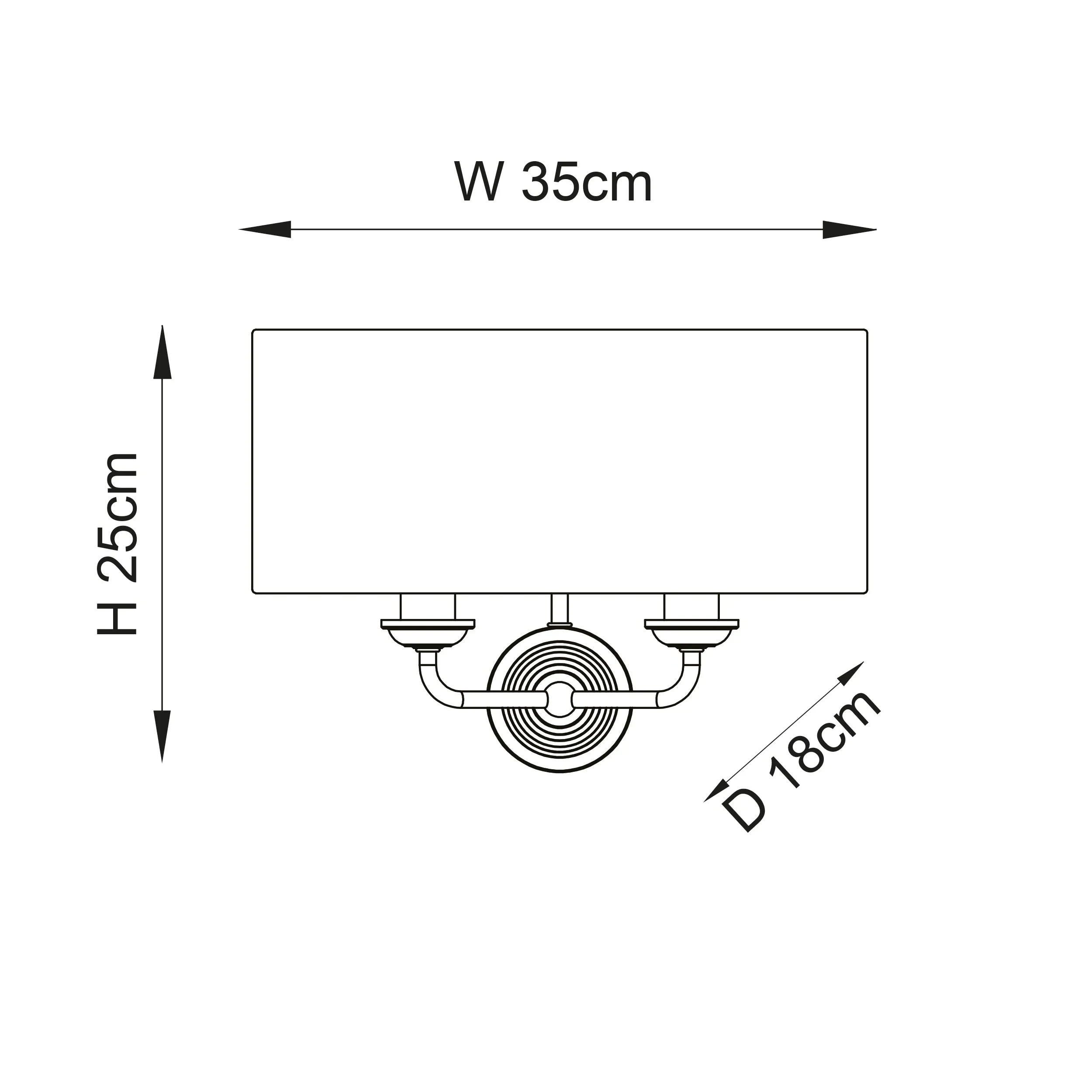 Endon 98937 Highclere 2lt Wall Antique brass plate & vintage white fabric 2 x 40W E14 candle (Required)