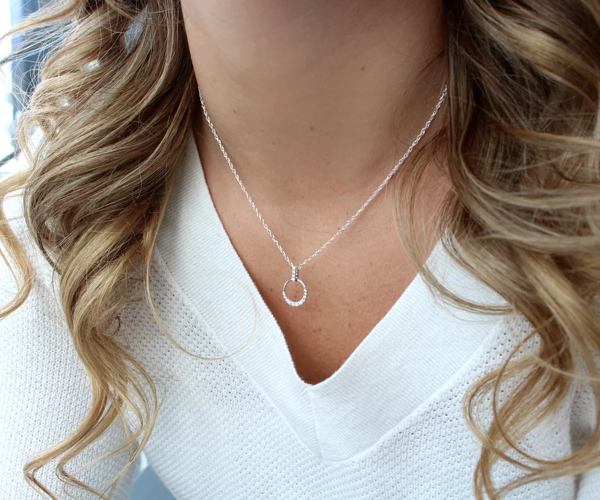 Fancy Open Circle Diamond Pendant