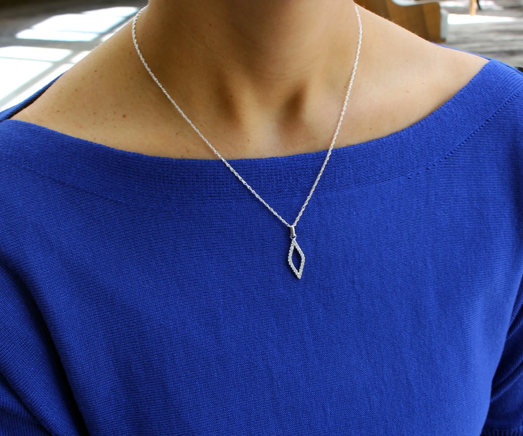 Fancy Open Marquise Diamond Pendant