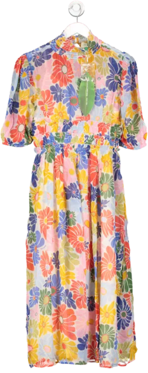 Farm Rio Multicoloured Sunny Daisy Sand Maxi Dress UK XS