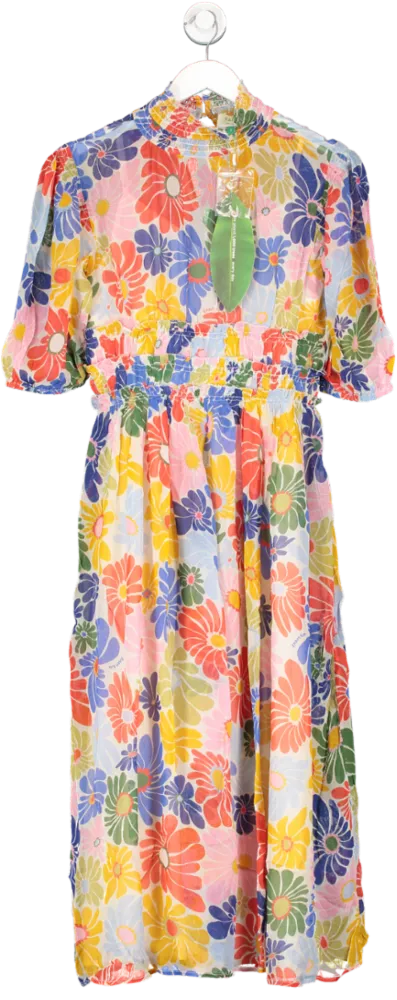 Farm Rio Multicoloured Sunny Daisy Sand Maxi Dress UK XS