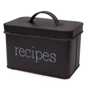 Farmhouse Enamelware Recipe Box (Black, Case of 30)