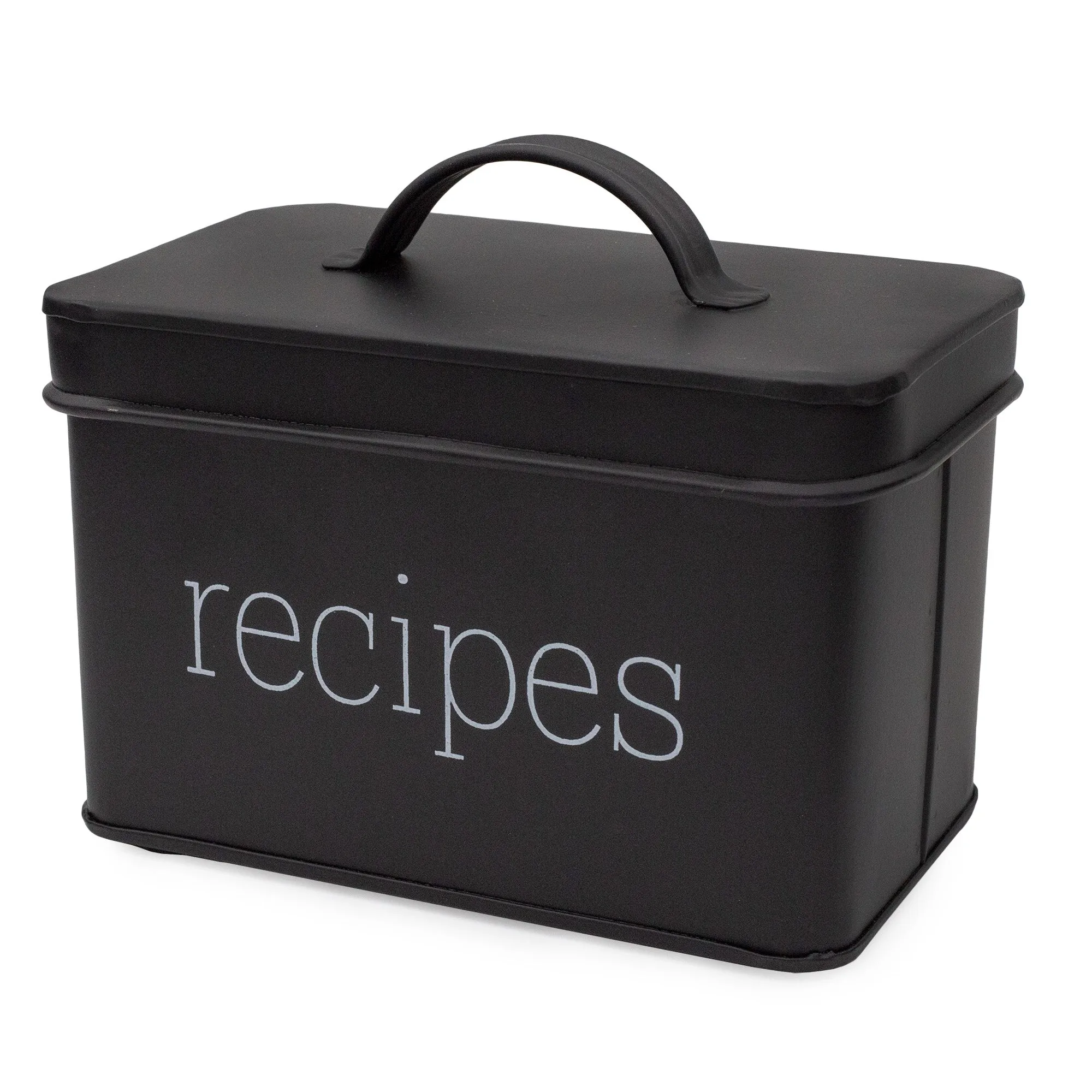Farmhouse Enamelware Recipe Box (Black, Case of 30)