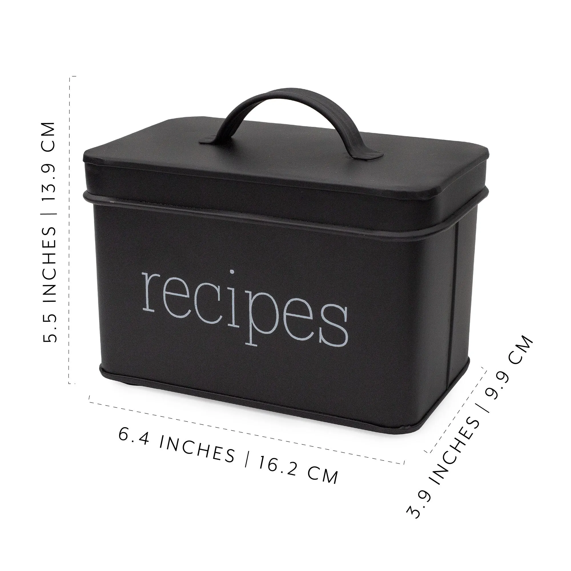 Farmhouse Enamelware Recipe Box (Black, Case of 30)